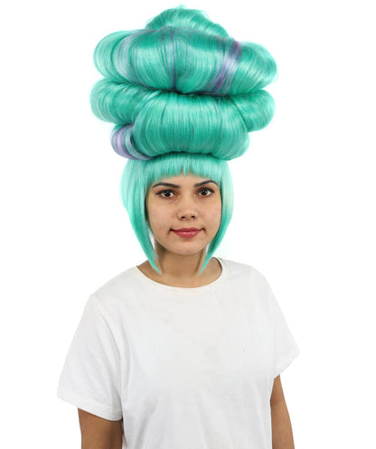 Women’s Eccentric Seafoam Green Beehive Wig | Tall Funny Character Hair for Adults | Ideal for Cosplay, Halloween & Parties