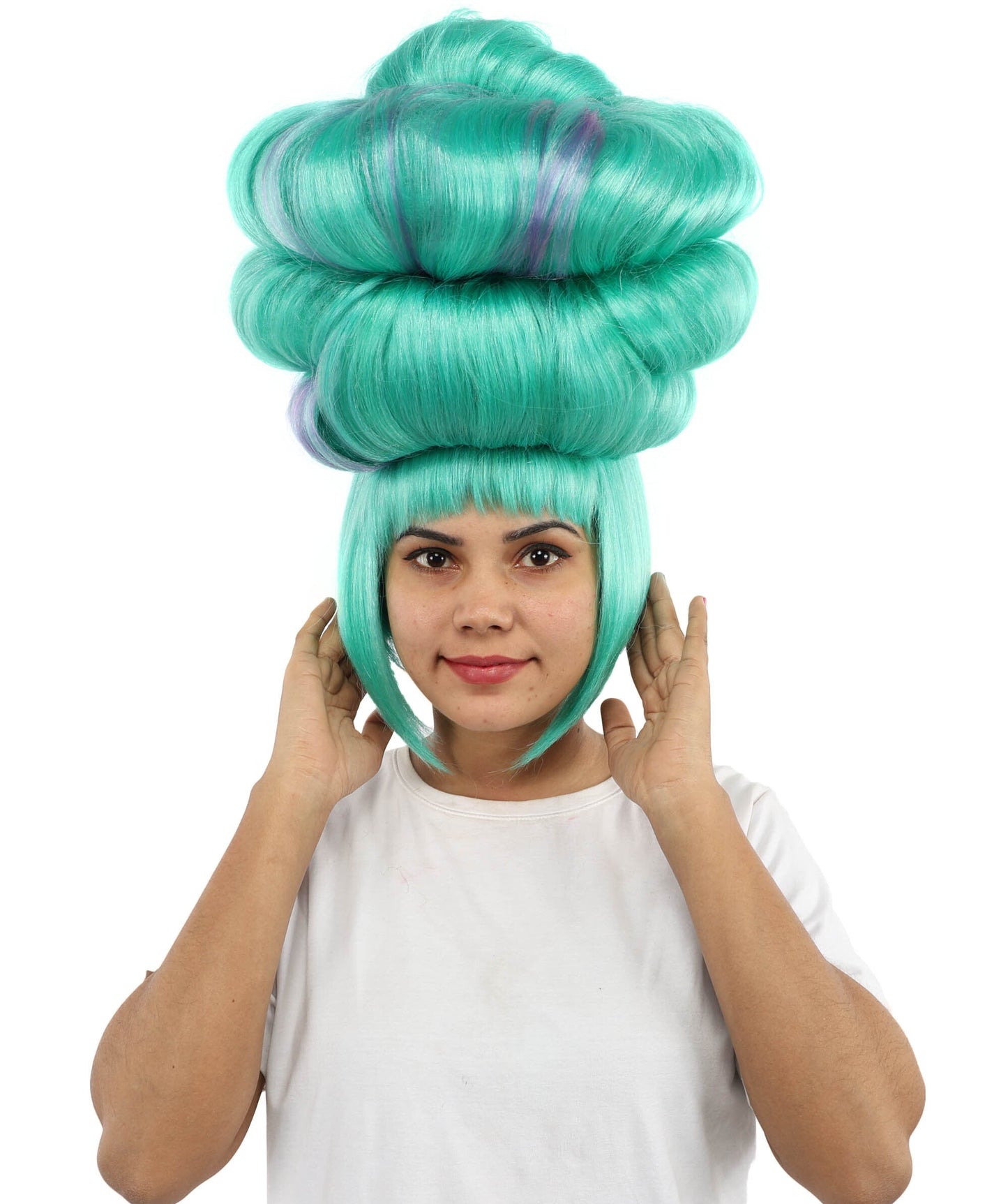 Women’s Eccentric Seafoam Green Beehive Wig | Tall Funny Character Hair for Adults | Ideal for Cosplay, Halloween & Parties