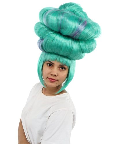 Women’s Eccentric Seafoam Green Beehive Wig | Tall Funny Character Hair for Adults | Ideal for Cosplay, Halloween & Parties