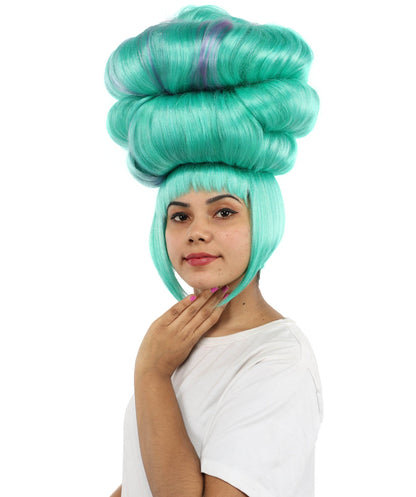 Women’s Eccentric Seafoam Green Beehive Wig | Tall Funny Character Hair for Adults | Ideal for Cosplay, Halloween & Parties