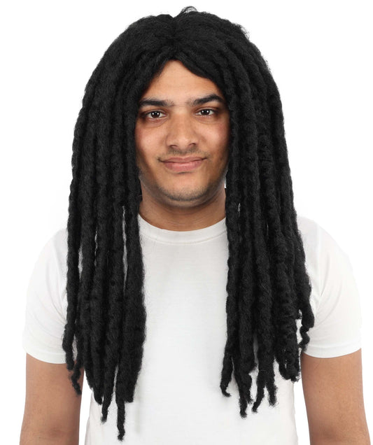 Men’s Dark Fantasy Warrior Black Dreadlock Wig | Long Braided Movie Character Hair | Ideal for Cosplay, Halloween & Themed Events