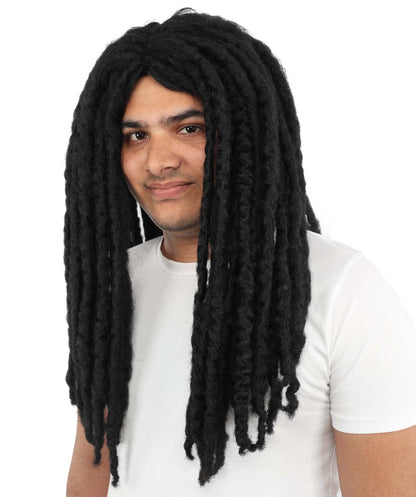 Men’s Dark Fantasy Warrior Black Dreadlock Wig | Long Braided Movie Character Hair | Ideal for Cosplay, Halloween & Themed Events