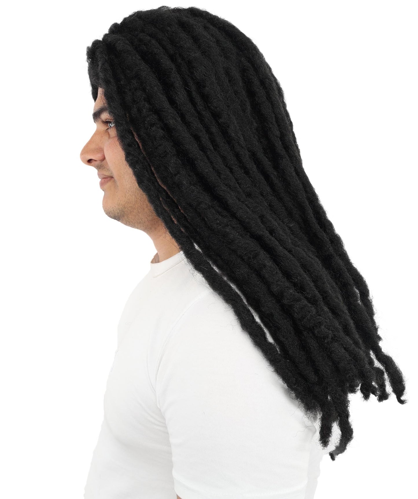 Men’s Dark Fantasy Warrior Black Dreadlock Wig | Long Braided Movie Character Hair | Ideal for Cosplay, Halloween & Themed Events