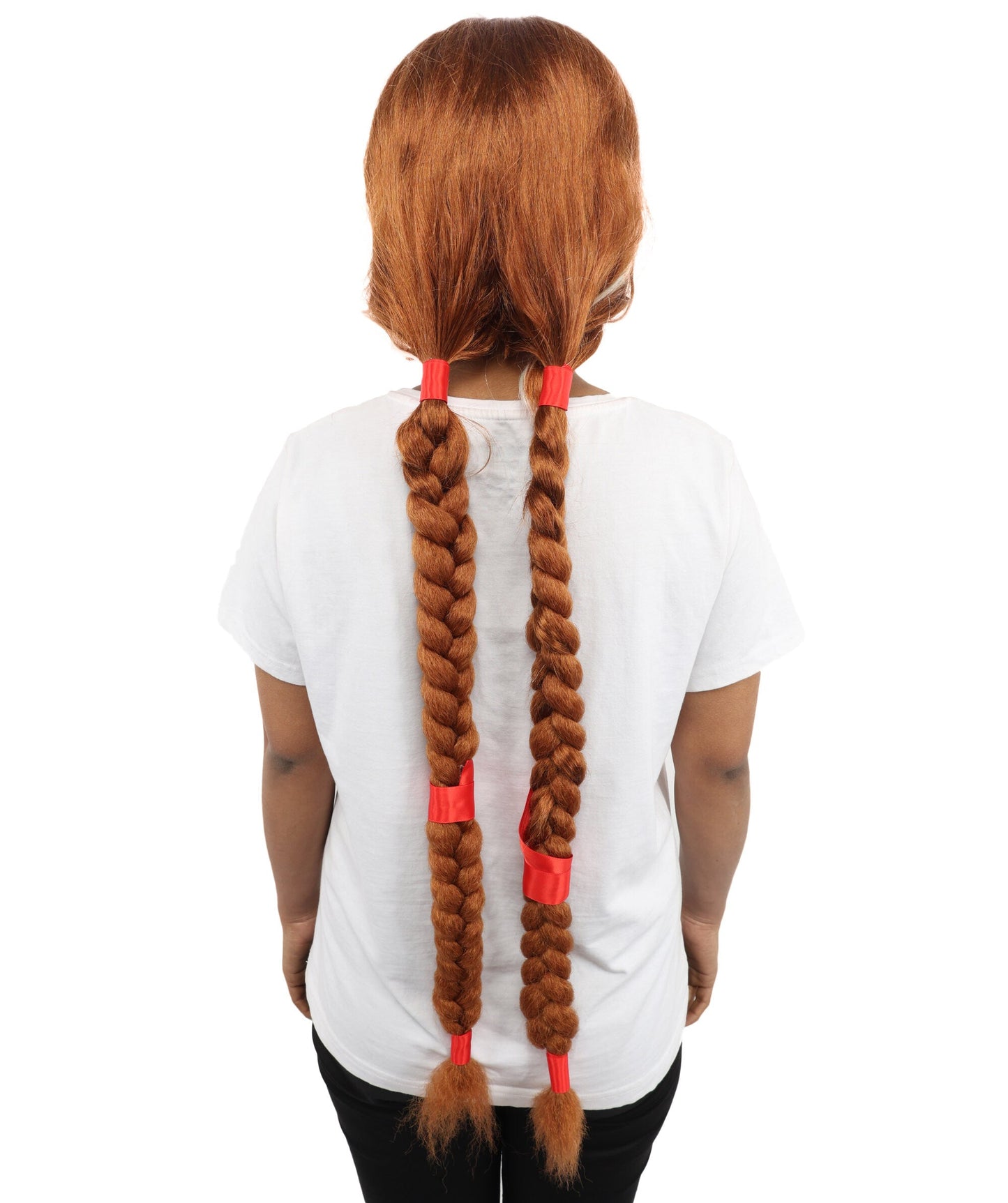 Women’s Fantasy Extra Long Copper Brown Braided Warrior Wig | Animated Character Inspired Hair with Breathable Cap | Ideal for Cosplay, Halloween & Themed Events