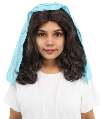 Women’s Fantasy Village Heroine Long Wavy Wig | Brown Medieval Style Hair | Ideal for Halloween and Cosplay
