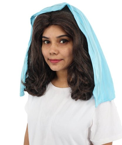 Women’s Fantasy Village Heroine Long Wavy Wig | Brown Medieval Style Hair | Ideal for Halloween and Cosplay