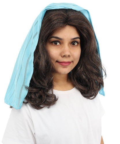 Women’s Fantasy Village Heroine Long Wavy Wig | Brown Medieval Style Hair | Ideal for Halloween and Cosplay