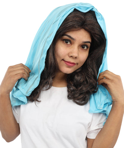 Women’s Fantasy Village Heroine Long Wavy Wig | Brown Medieval Style Hair | Ideal for Halloween and Cosplay
