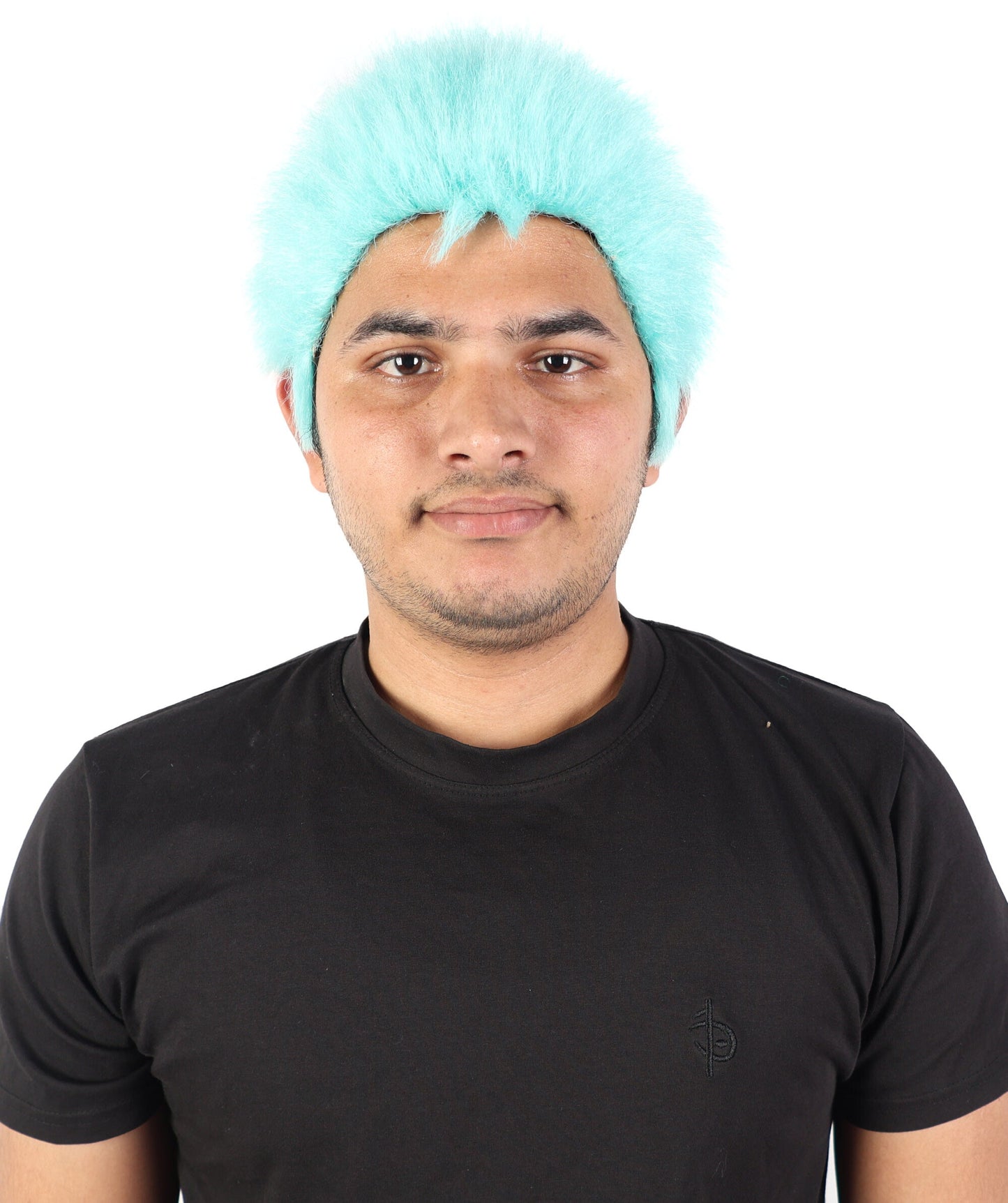 Men’s Blue Spiky Samurai Wig | Short Anime Style Hair with Capless Cap | Ideal for Halloween and Cosplay | HPO