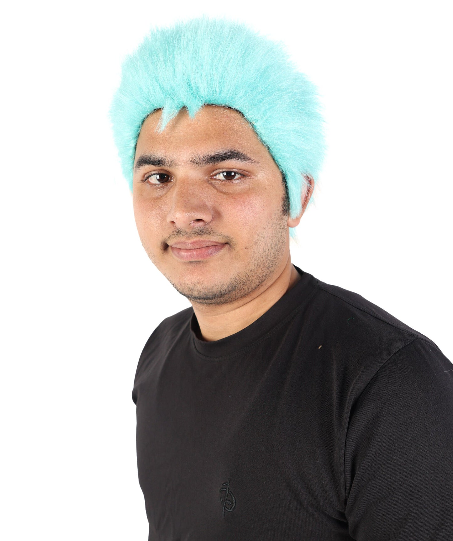 Men’s Blue Spiky Samurai Wig | Short Anime Style Hair with Capless Cap | Ideal for Halloween and Cosplay | HPO