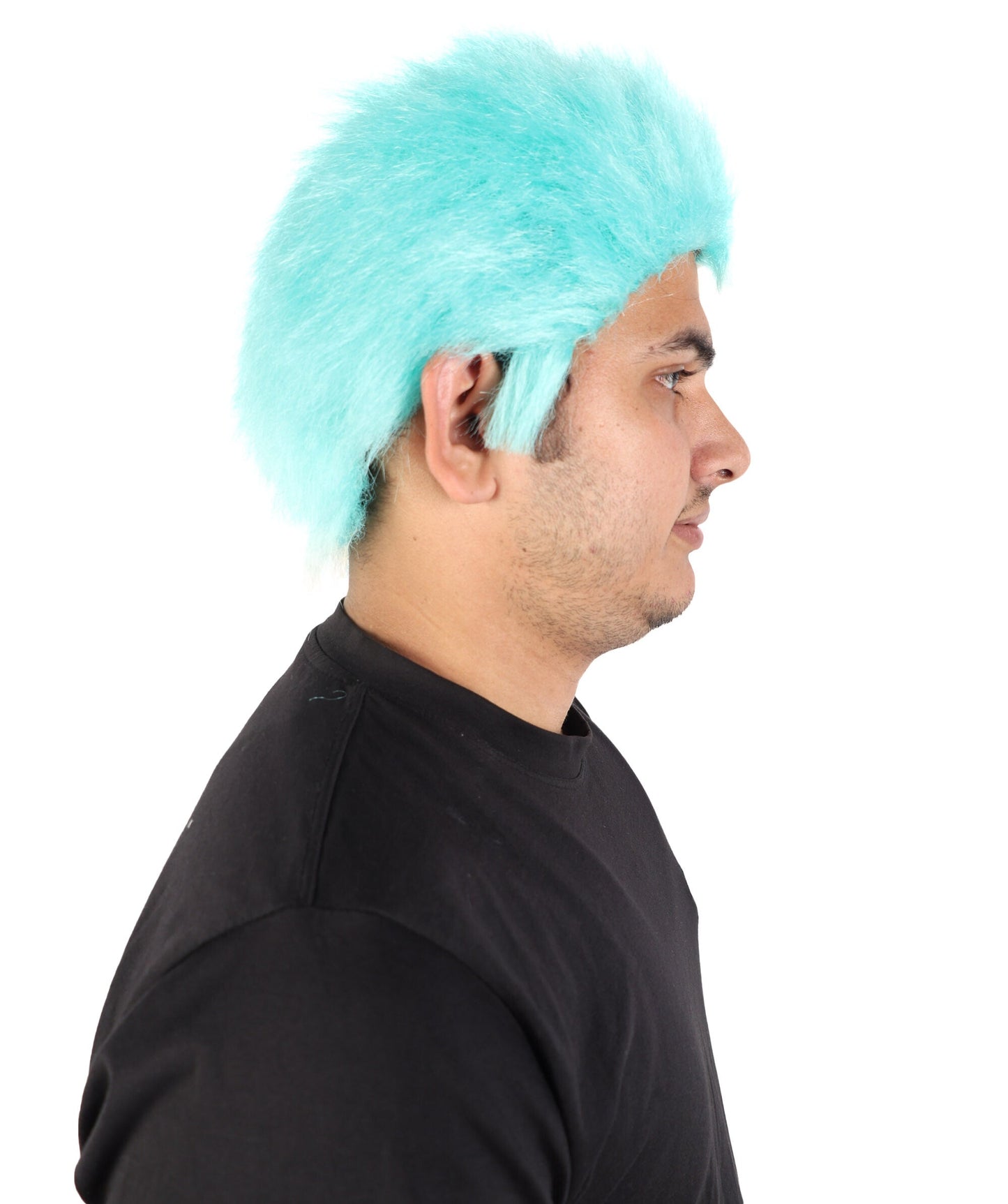 Men’s Blue Spiky Samurai Wig | Short Anime Style Hair with Capless Cap | Ideal for Halloween and Cosplay | HPO