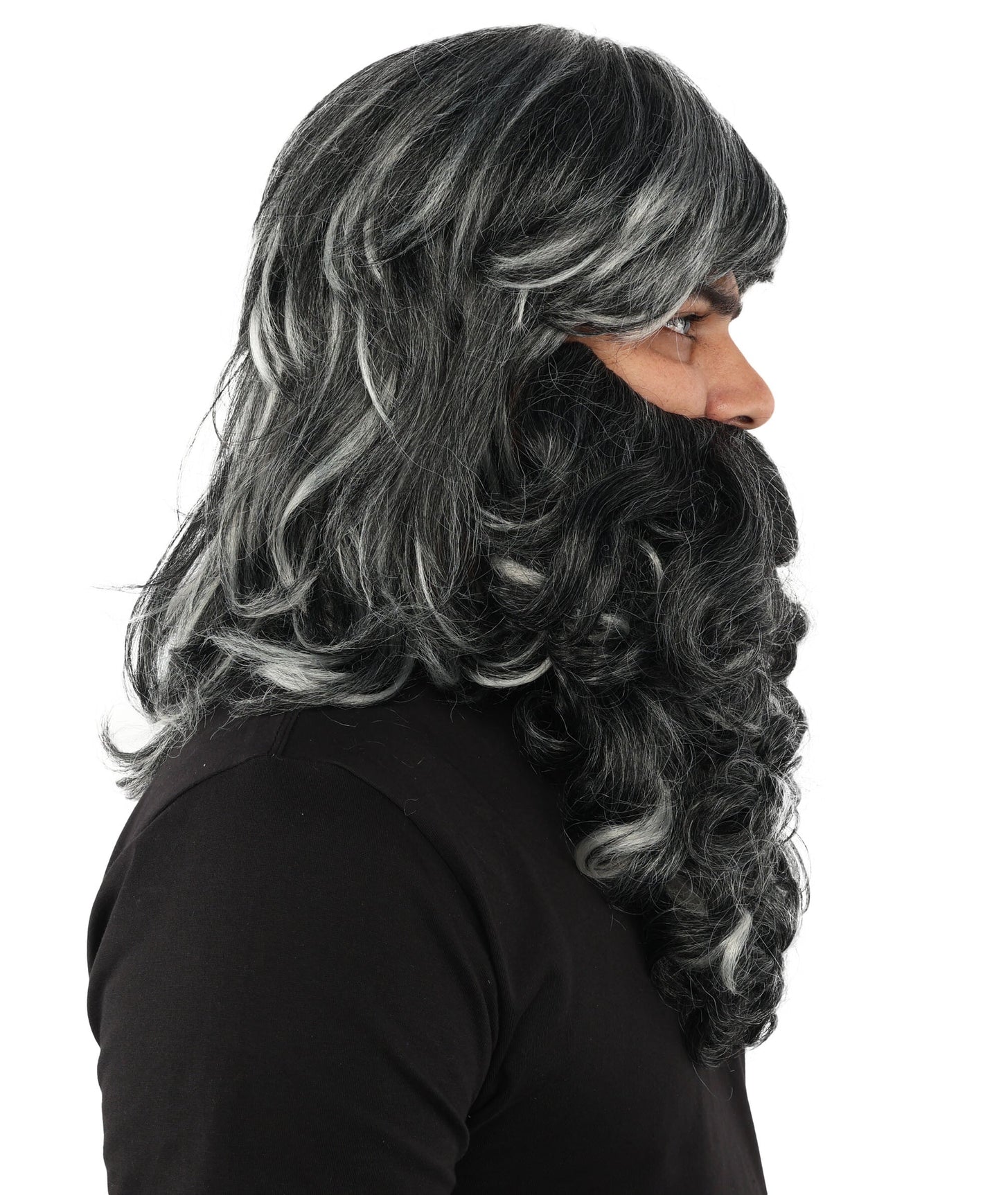 Men’s Grey Wizard Beard & Mustache Set | Fancy Costume Facial Hair for Adults | Ideal Accessory for Halloween, Cosplay & Themed Parties