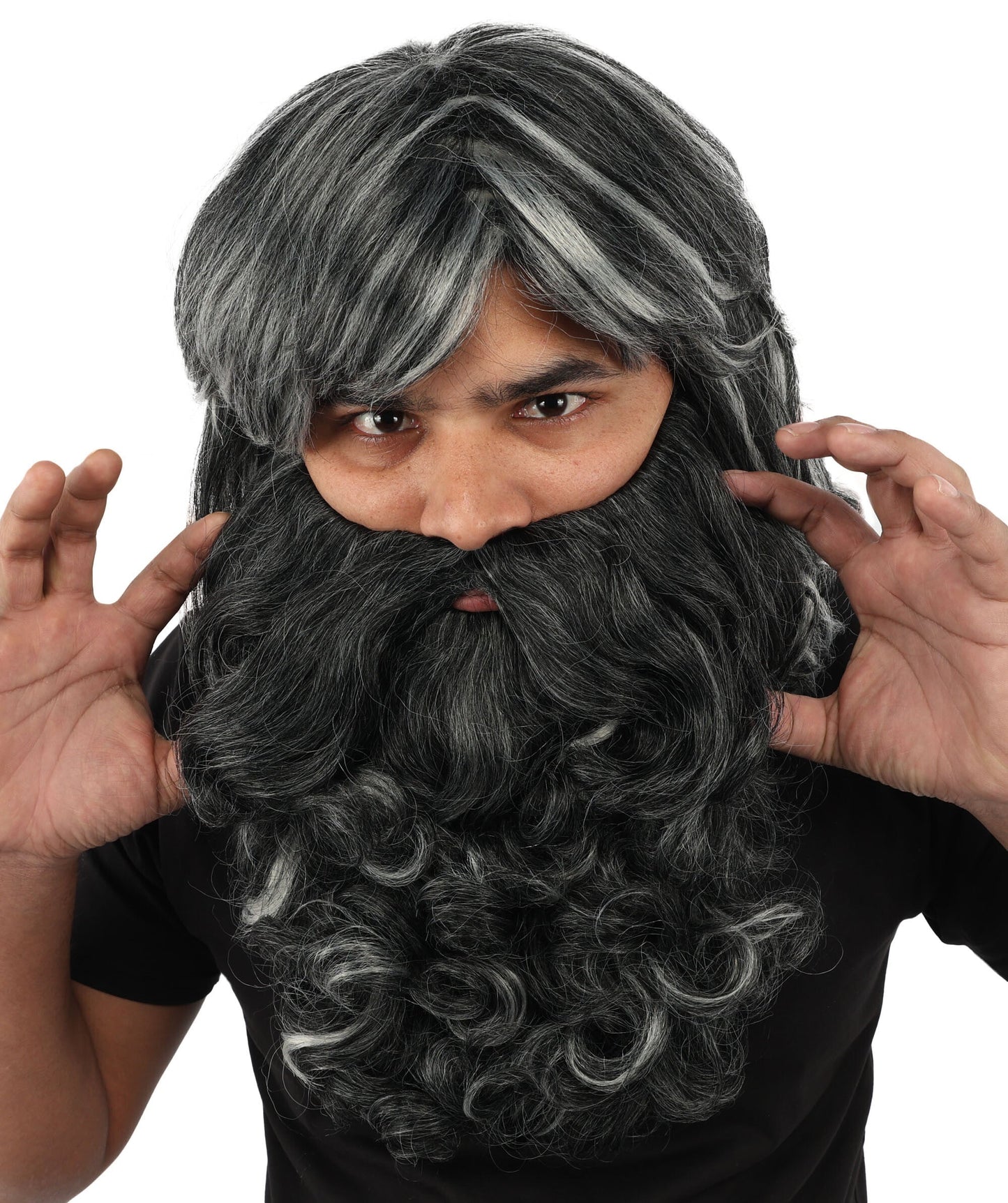 Men’s Grey Wizard Beard & Mustache Set | Fancy Costume Facial Hair for Adults | Ideal Accessory for Halloween, Cosplay & Themed Parties