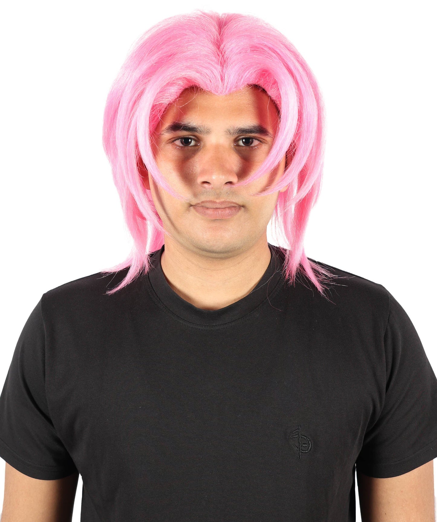 Men’s Fantasy Pink Straight Anime Wig | Long Cosplay Hair for Adults | Ideal for Halloween and Cosplay