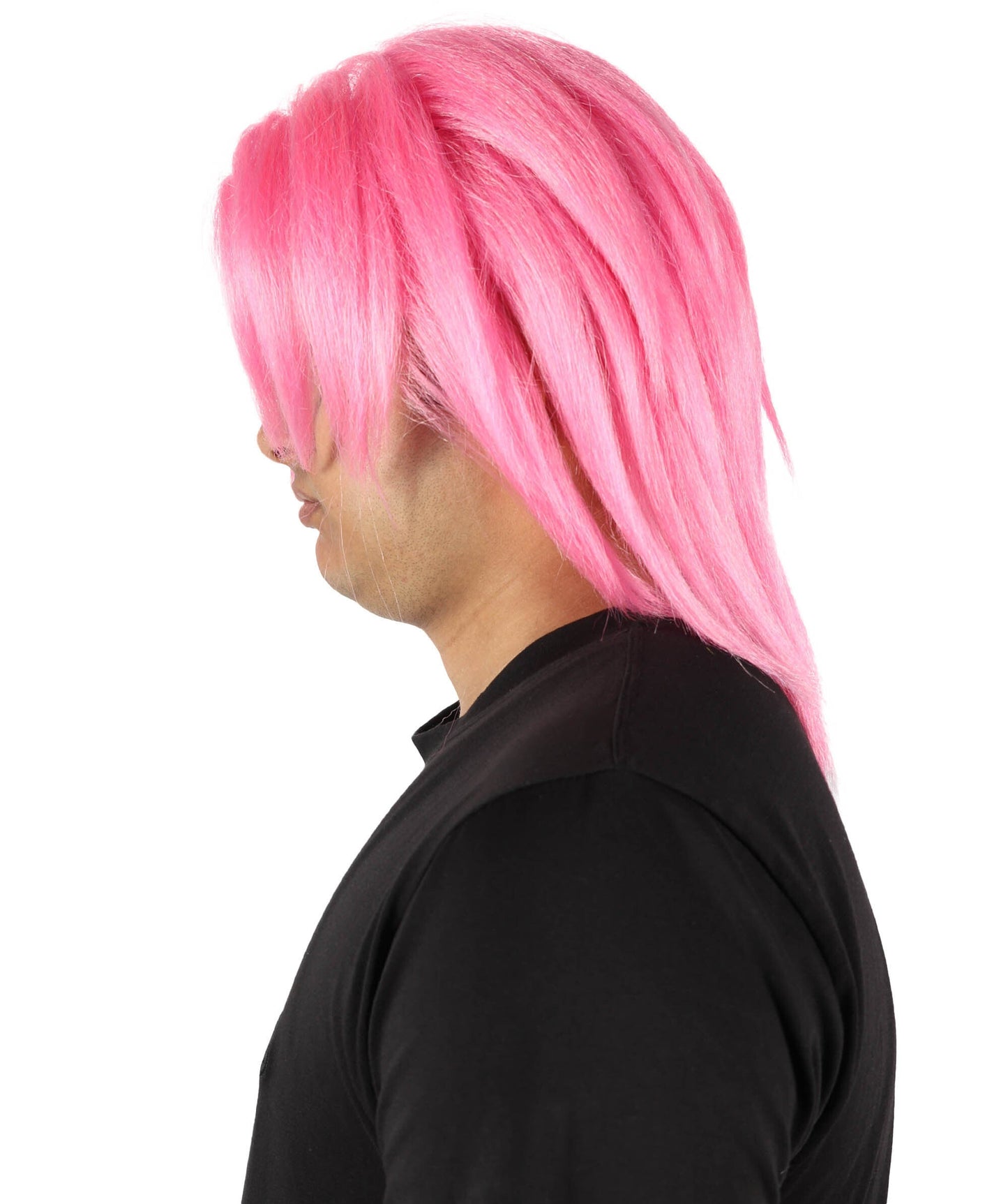Men’s Fantasy Pink Straight Anime Wig | Long Cosplay Hair for Adults | Ideal for Halloween and Cosplay