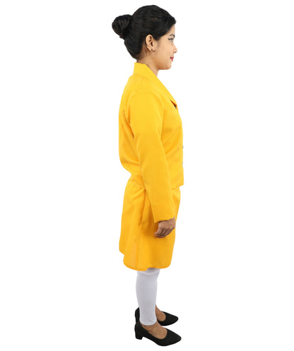 Adult Women's Retro Yellow & Black Skirt Suit Costume | 60s Style Pop Star Cropped Blazer and Mini Skirt Set | Music Video Halloween Cosplay Stage Performance Wardrobe Piece