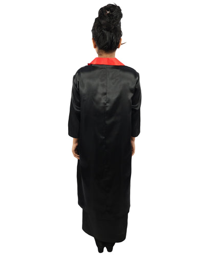 Adult Women's Elegant Red Rose Opera Dress | Classic Hollywood Pop Star Black Spaghetti Strap Gown Red Lining Shawl Set | Halloween Gala Cosplay Theater Performance Wardrobe Piece