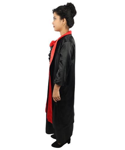 Adult Women's Elegant Red Rose Opera Dress | Classic Hollywood Pop Star Black Spaghetti Strap Gown Red Lining Shawl Set | Halloween Gala Cosplay Theater Performance Wardrobe Piece