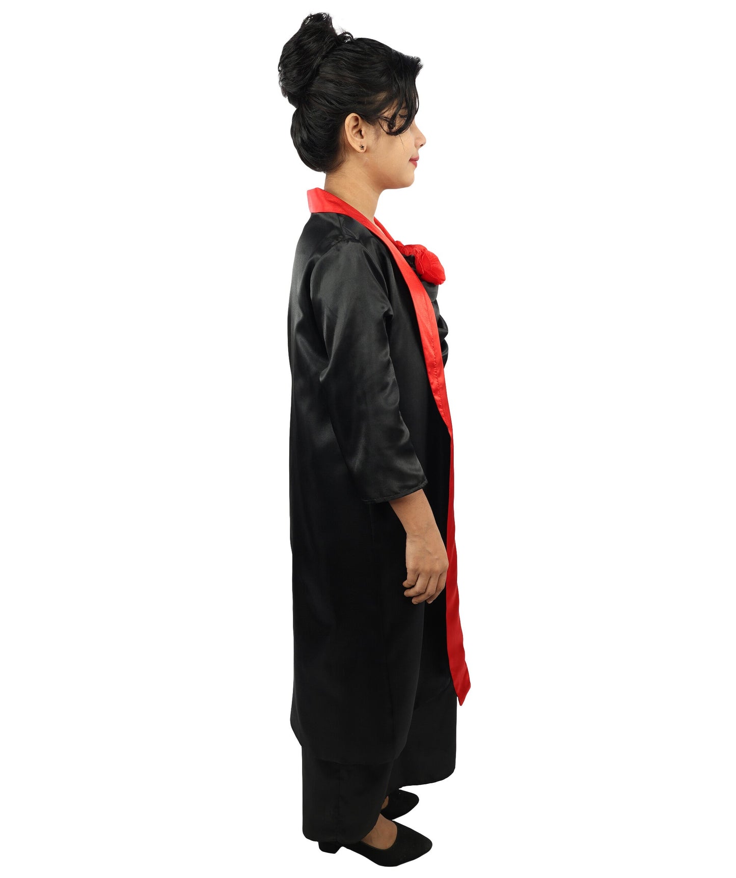 Adult Women's Elegant Red Rose Opera Dress | Classic Hollywood Pop Star Black Spaghetti Strap Gown Red Lining Shawl Set | Halloween Gala Cosplay Theater Performance Wardrobe Piece