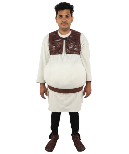 Adult Fairytale Ogre Costume | White and Brown Medieval Character Outfit | Ideal for Halloween, Cosplay and Themed Parties
