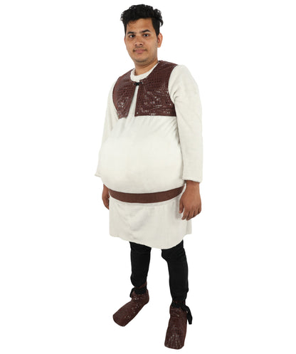 Adult Fairytale Ogre Costume | White and Brown Medieval Character Outfit | Ideal for Halloween, Cosplay and Themed Parties