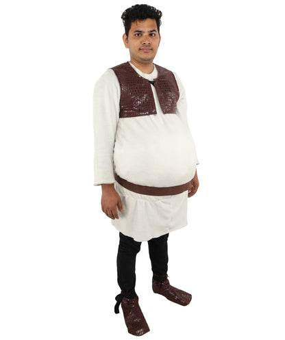 Adult Fairytale Ogre Costume | White and Brown Medieval Character Outfit | Ideal for Halloween, Cosplay and Themed Parties