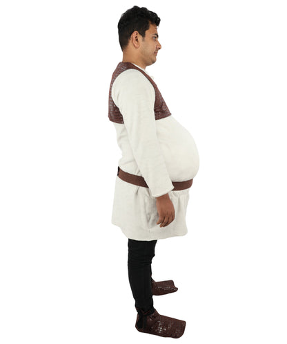 Adult Fairytale Ogre Costume | White and Brown Medieval Character Outfit | Ideal for Halloween, Cosplay and Themed Parties