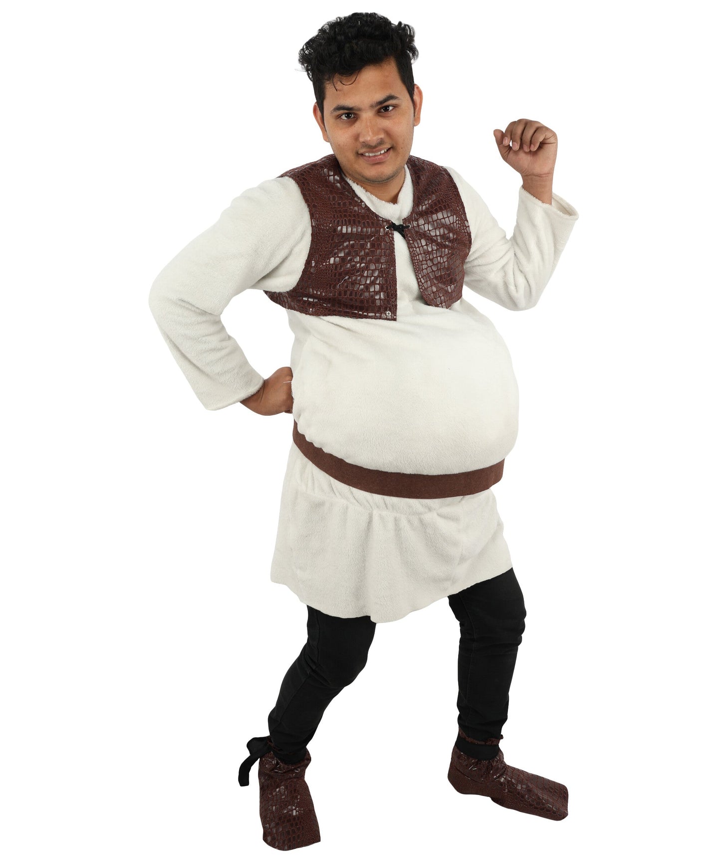 Adult Fairytale Ogre Costume | White and Brown Medieval Character Outfit | Ideal for Halloween, Cosplay and Themed Parties