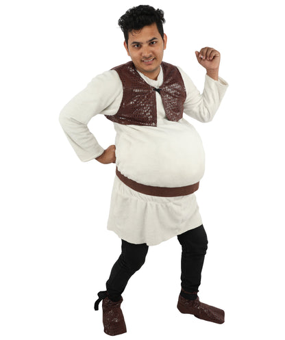 Adult Fairytale Ogre Costume | White and Brown Medieval Character Outfit | Ideal for Halloween, Cosplay and Themed Parties