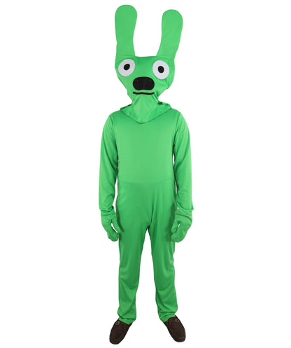 Adult Green Bunny Costume | Full Body Jumpsuit Outfit with Head Accessory | Ideal for Halloween, Cosplay & Themed Parties