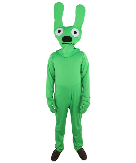 Adult Green Bunny Costume | Full Body Jumpsuit Outfit with Head Accessory | Ideal for Halloween, Cosplay & Themed Parties