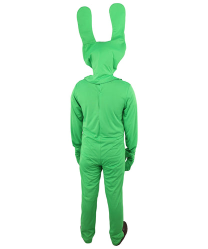 Adult Green Bunny Costume | Full Body Jumpsuit Outfit with Head Accessory | Ideal for Halloween, Cosplay & Themed Parties