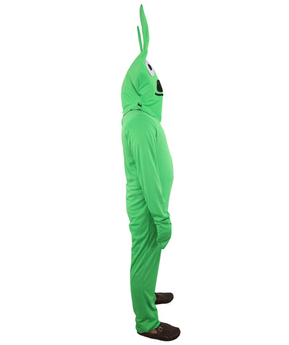 Adult Green Bunny Costume | Full Body Jumpsuit Outfit with Head Accessory | Ideal for Halloween, Cosplay & Themed Parties