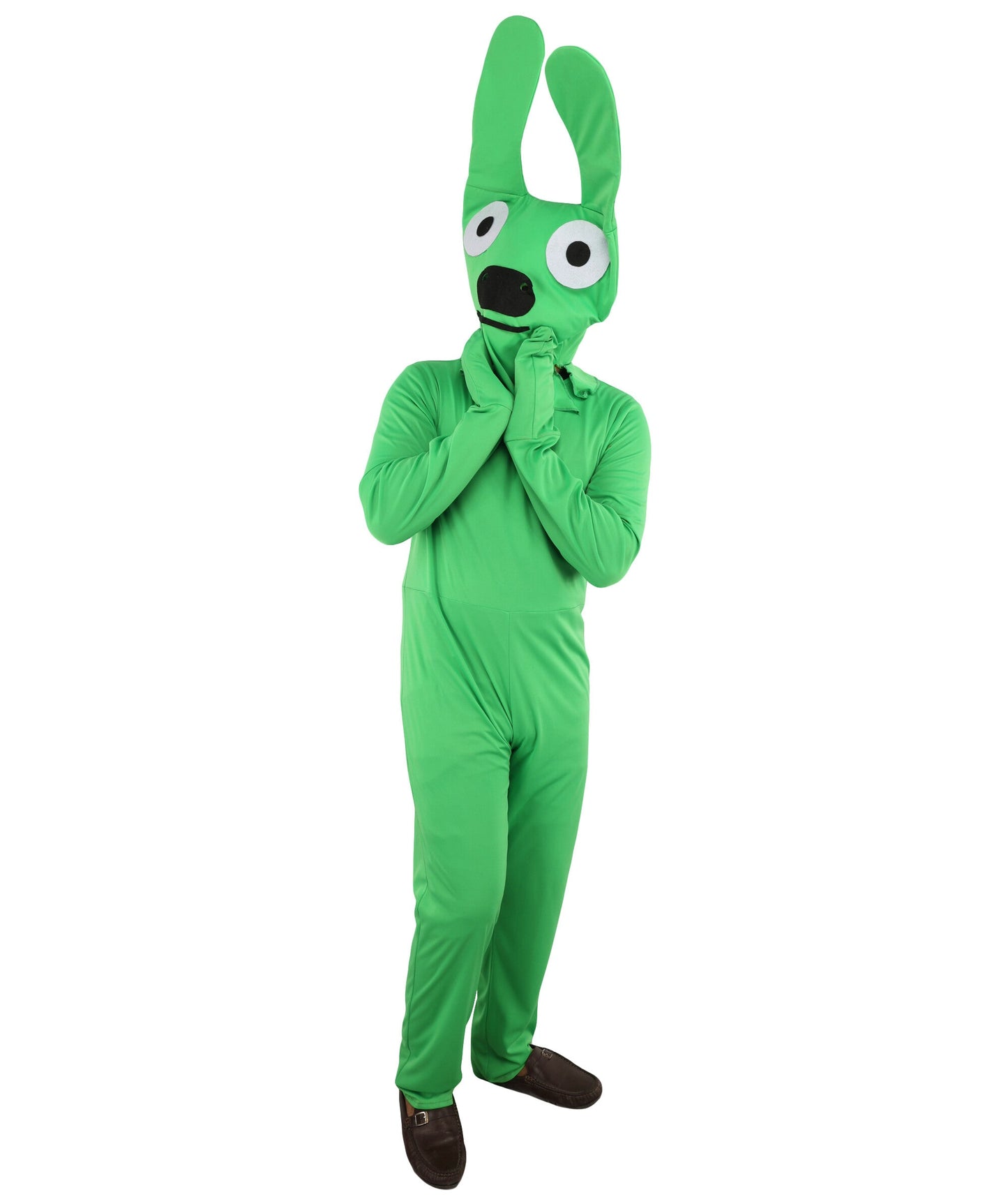 Adult Green Bunny Costume | Full Body Jumpsuit Outfit with Head Accessory | Ideal for Halloween, Cosplay & Themed Parties