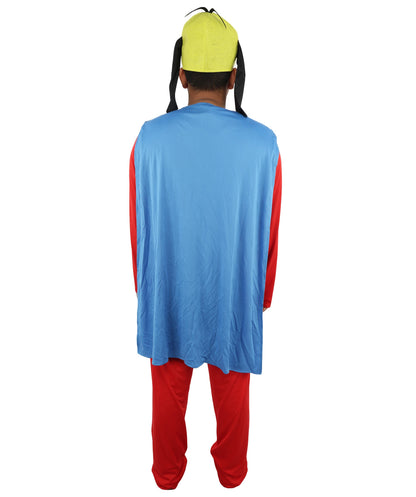 Men’s Multicolor Superhero Costume | Outfit with Cape and Cap | Ideal for Halloween, Cosplay & Parties