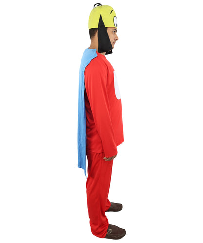 Men’s Multicolor Superhero Costume | Outfit with Cape and Cap | Ideal for Halloween, Cosplay & Parties