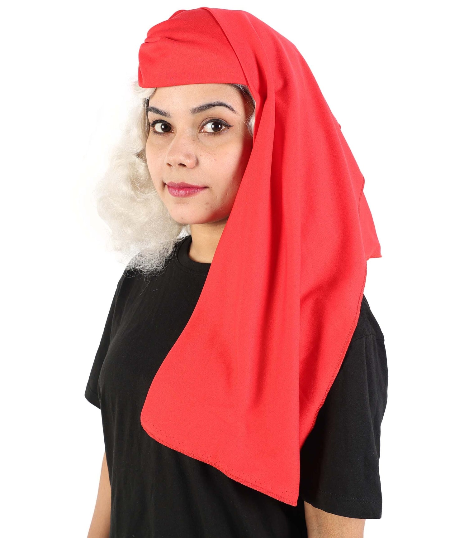 Women’s Pop Diva Inspired White Wig With Red Scarf | Sleek Shoulder-Length White Hairstyle | Synthetic  Hair for Cosplay, Halloween, Stage & Themed Parties