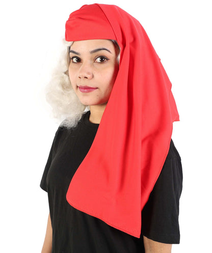 Women’s Pop Diva Inspired White Wig With Red Scarf | Sleek Shoulder-Length White Hairstyle | Synthetic  Hair for Cosplay, Halloween, Stage & Themed Parties
