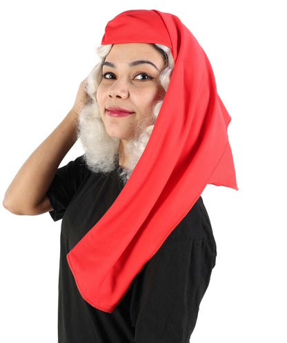 Women’s Pop Diva Inspired White Wig With Red Scarf | Sleek Shoulder-Length White Hairstyle | Synthetic  Hair for Cosplay, Halloween, Stage & Themed Parties
