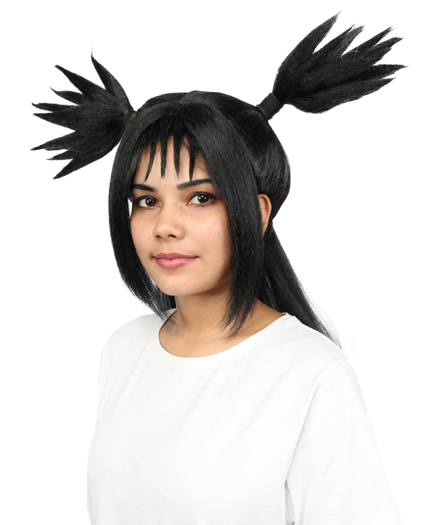 Spiky Black Ponytail Wig for Women | Long Synthetic Hair with Layered Spikes | Adjustable Breathable Cap for Cosplay, Halloween & Stage