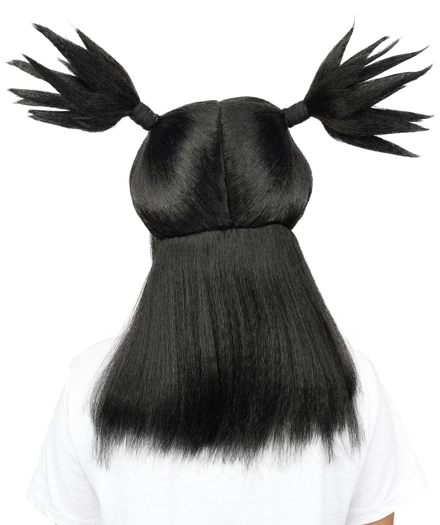 Spiky Black Ponytail Wig for Women | Long Synthetic Hair with Layered Spikes | Adjustable Breathable Cap for Cosplay, Halloween & Stage