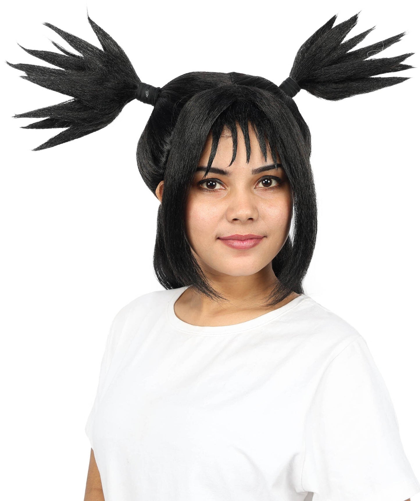 Spiky Black Ponytail Wig for Women | Long Synthetic Hair with Layered Spikes | Adjustable Breathable Cap for Cosplay, Halloween & Stage
