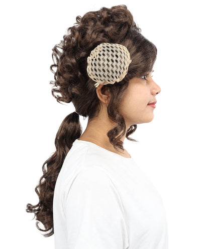 Galactic Princess Inspired Brunette Dark Brown Wig | Long Cosplay Hairpiece for Halloween, , Stage & Roleplay