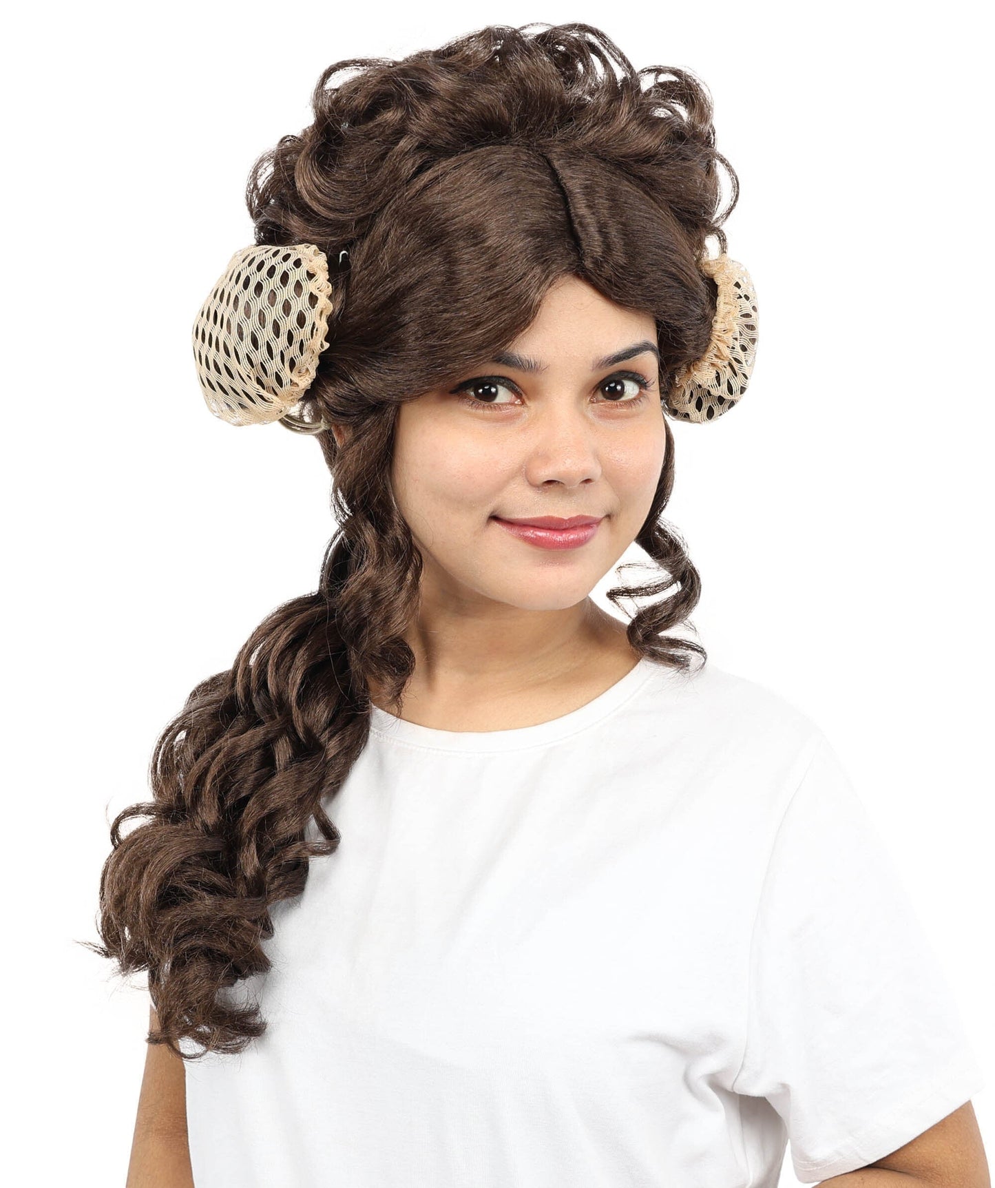 Galactic Princess Inspired Brunette Dark Brown Wig | Long Cosplay Hairpiece for Halloween, , Stage & Roleplay
