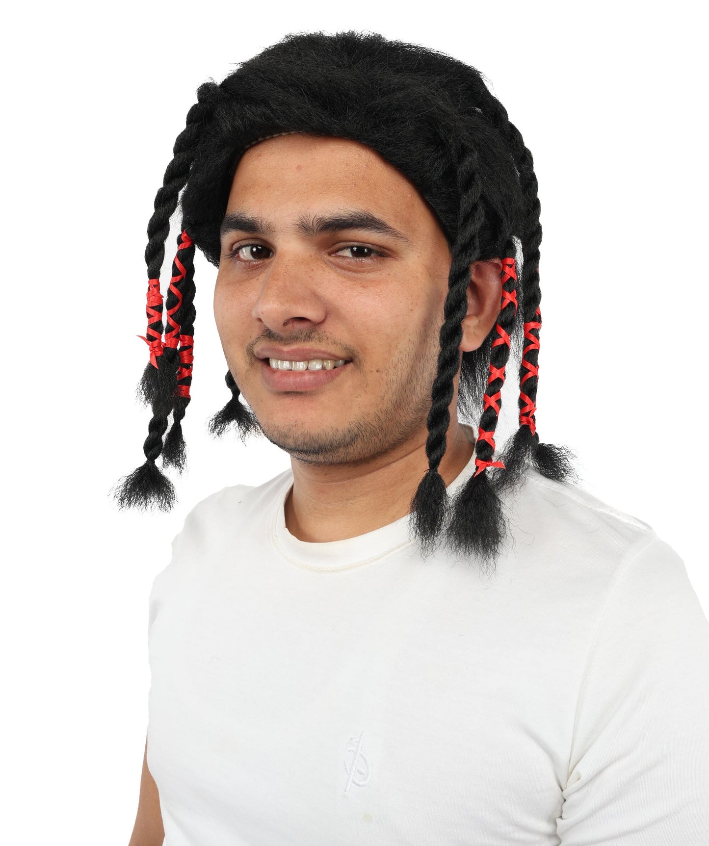 Lace Front Black Wig | Medium Curly Synthetic Hair with Adjustable Cap for Cosplay, Themed Events, Halloween, Stage & Roleplay