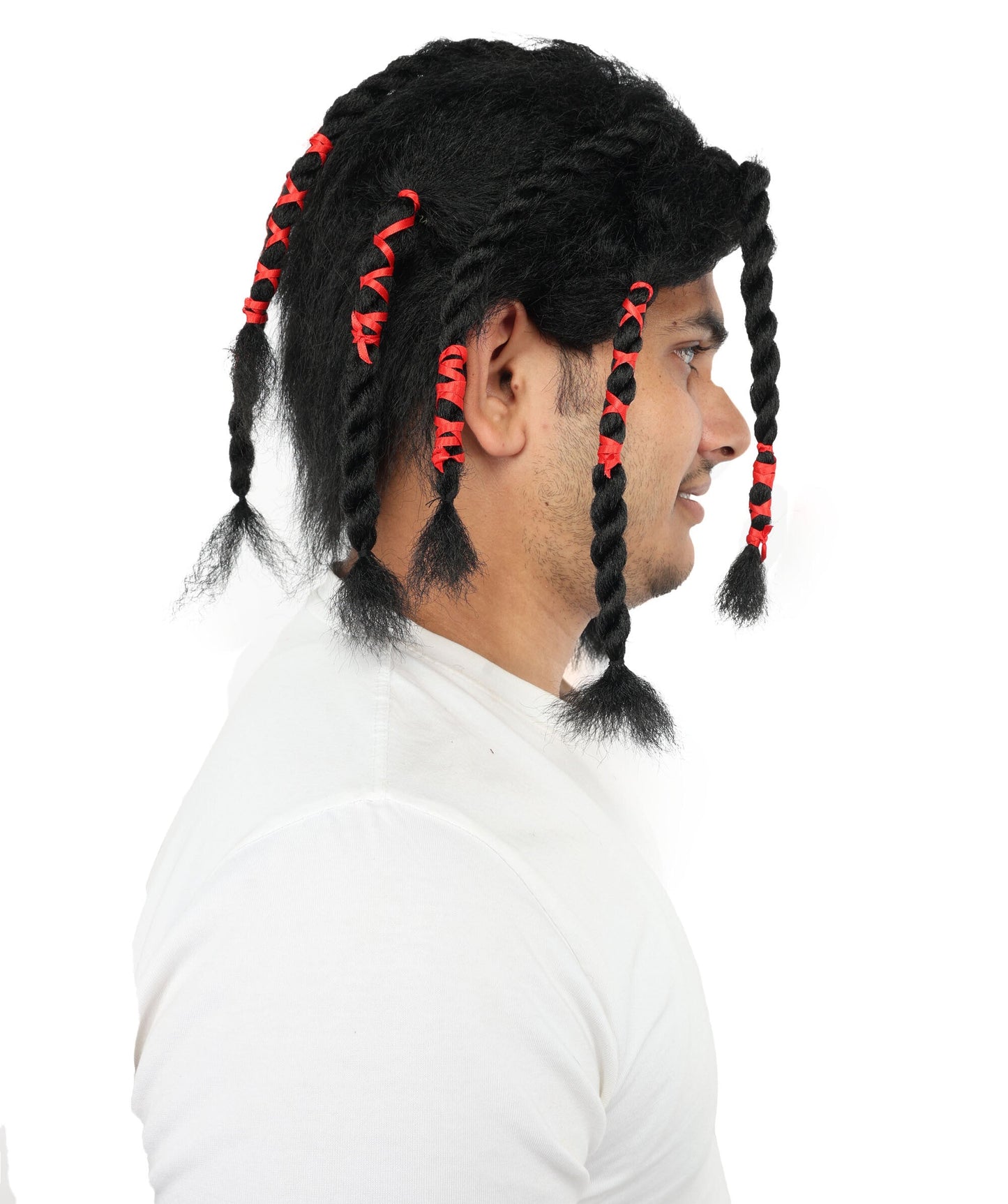 Lace Front Black Wig | Medium Curly Synthetic Hair with Adjustable Cap for Cosplay, Themed Events, Halloween, Stage & Roleplay