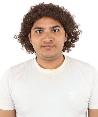 Messy Curly Mens Wig | Brown textured synthetic fibers with tight coils and standard cap construction | Essential for theatrical stage drag performance costume events and party
