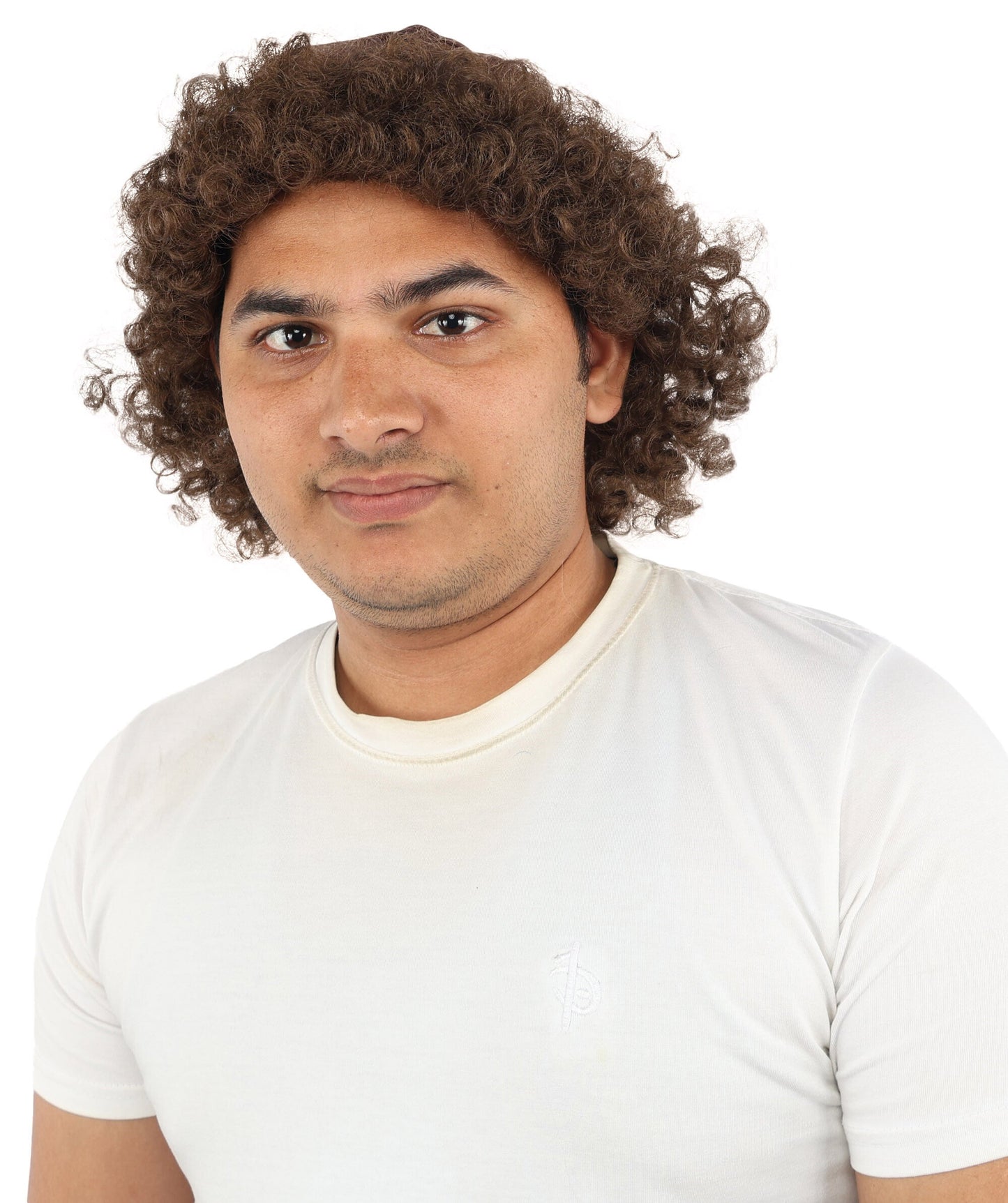 Messy Curly Mens Wig | Brown textured synthetic fibers with tight coils and standard cap construction | Essential for theatrical stage drag performance costume events and party