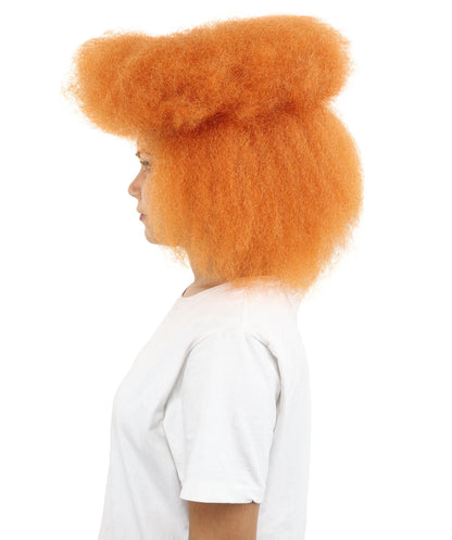 Adult Women’s Orange Retro Afro Wig | Funky Hairpiece with Breathable Cap | Ideal for Halloween, Cosplay & Themed Parties