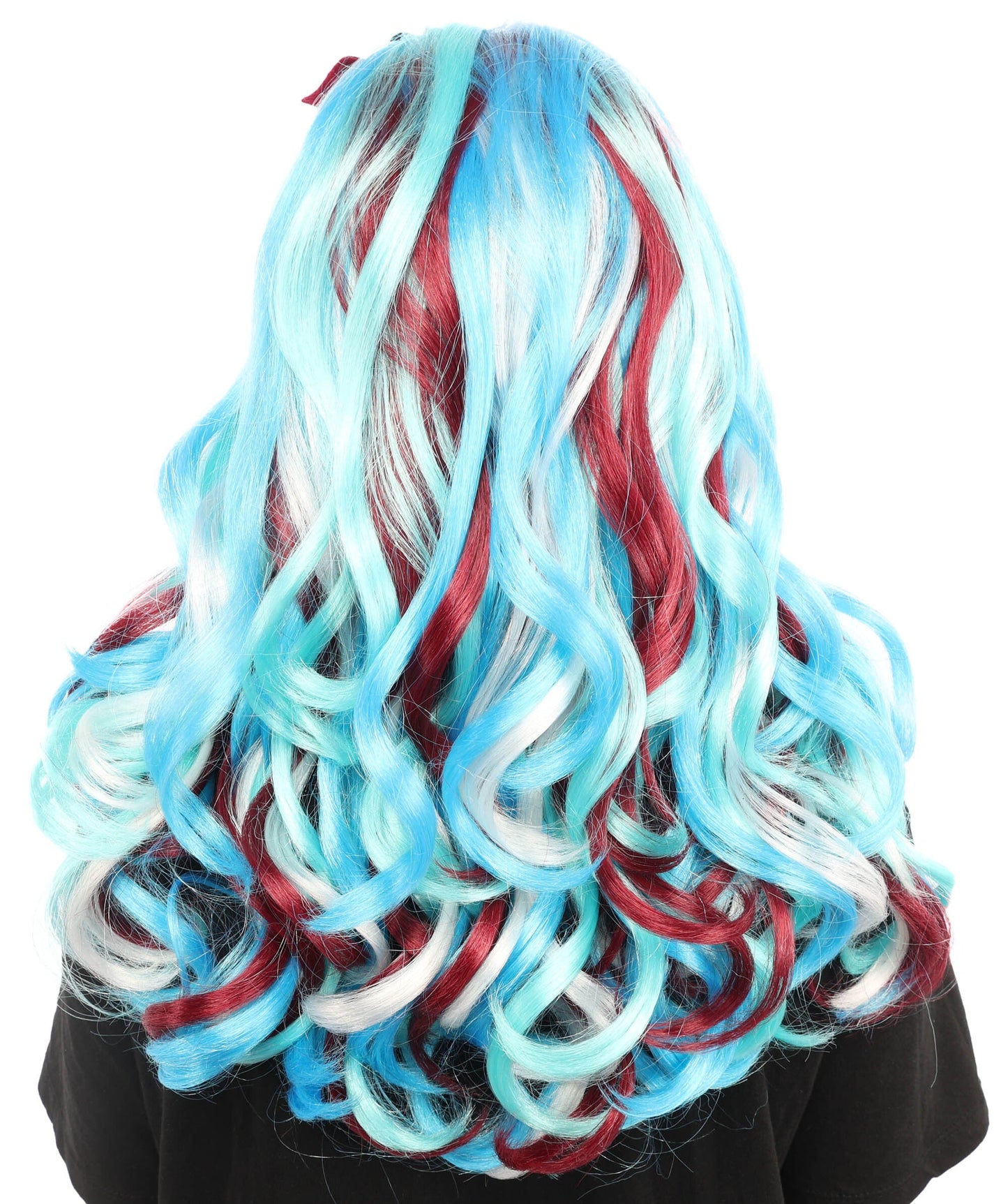 Adult Women’s Animated Series-Inspired Blue Curly Wig with Multi-Highlights | Long Magical Hairpiece with Breathable Cap | Ideal for Halloween, Cosplay & Themed Parties